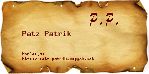 Patz Patrik névjegykártya